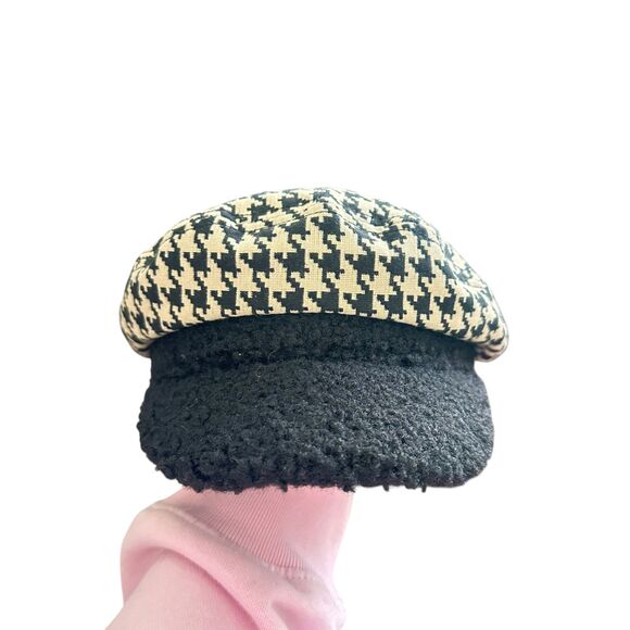 BTB LOS ANGELES Conductor Houndstooth‎ Teddy Hat Black White Medium main image 4